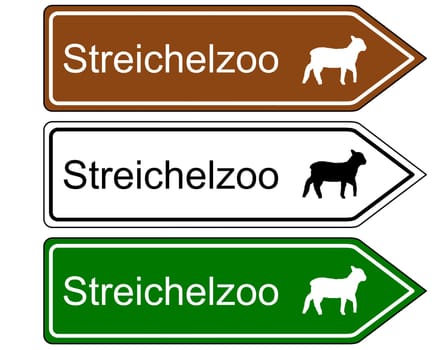 Petting zoo signpost