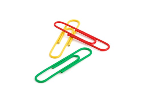 Three colorful paper clips