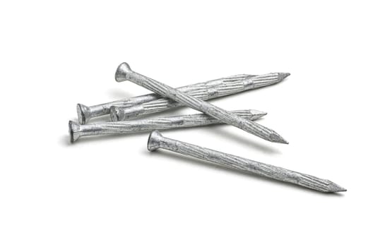 Galvanized steel nails with longitudinal fluting