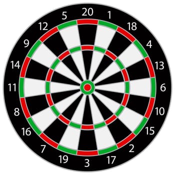 Dartboard Illustration Isolated on White Background