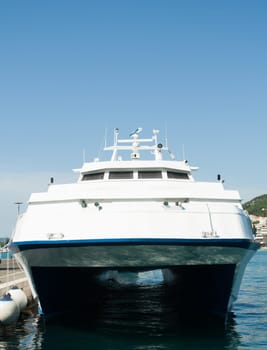 large catamaran on sea