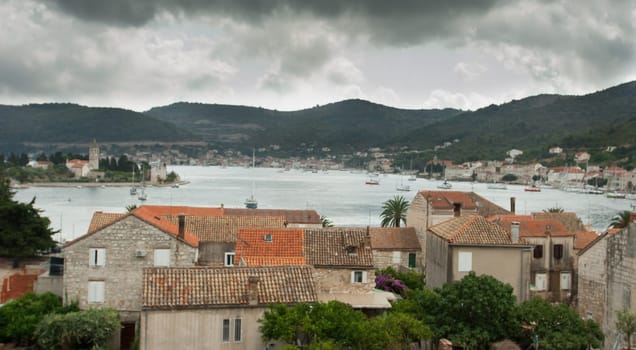 View of the coastal village