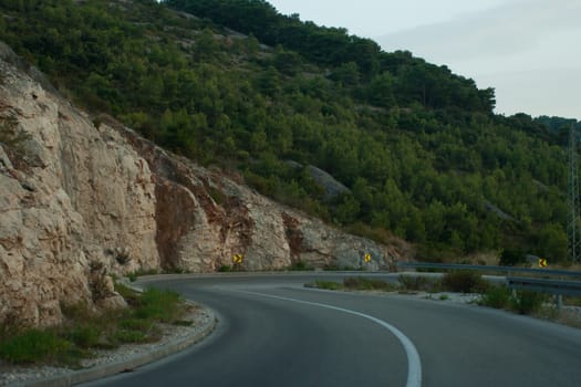 winding road in the mountain in vis island