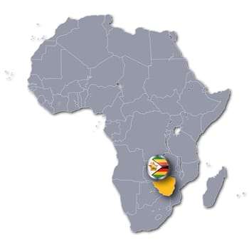 Map of Africa Zimbabwe