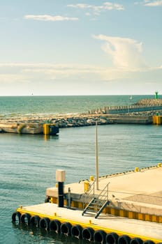 An image of harbor in Kolobrzeg. Poland