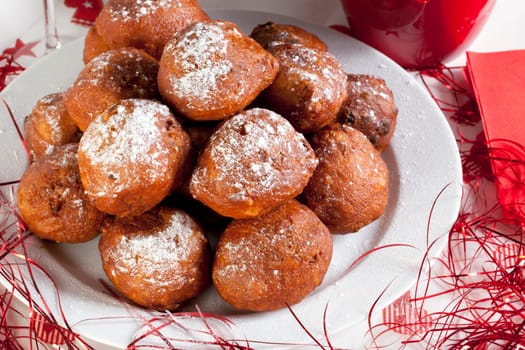Oliebollen, similar to doughnut holes, a tradition sweet treat in the Netherlands around Christmas