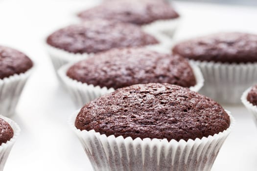 Chocolate cupcake ready to be decorated.