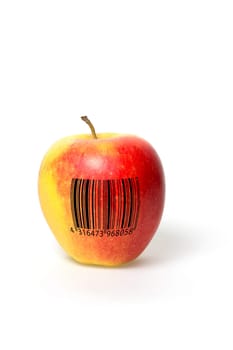 Apple with barcode