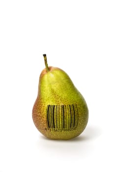 Pear with barcode