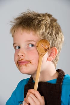 funny boy have a sweet tooth