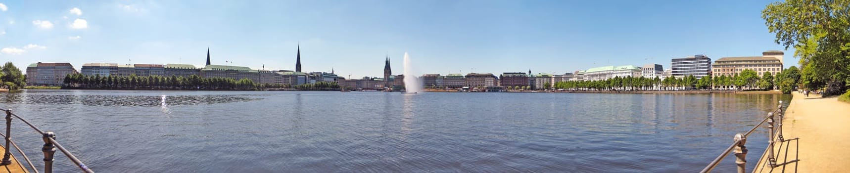 panorama of the "Binnenalster"" in Hamburg, Germany"