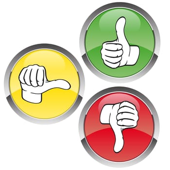 Vote traffic light red-yellow-green