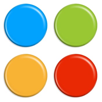 4 coloured magnets