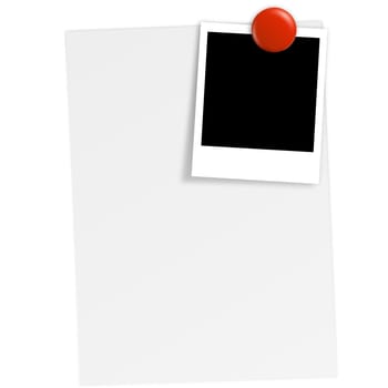 White paper with Polaroid and magnet