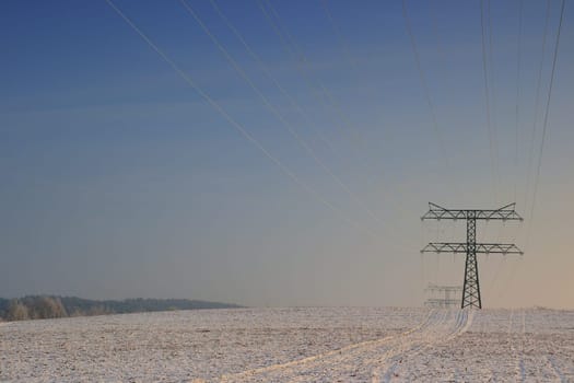 Power pole in winter