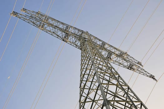 Power pole and blue sky