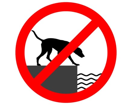 Forbidden sign shore for dogs