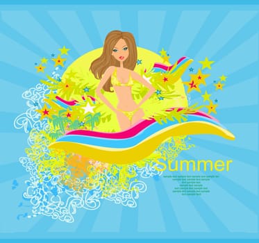 Tropical girl poster