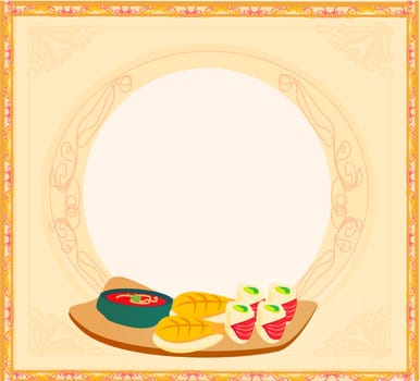 template of traditional Japanese food menu