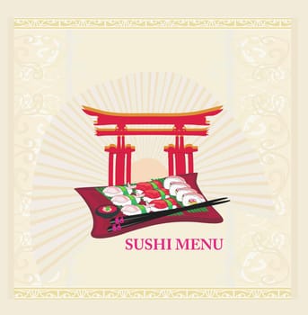 template of traditional Japanese food menu