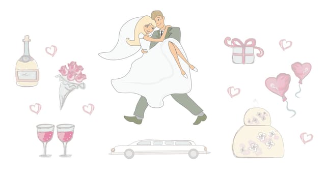 Wedding set with couple