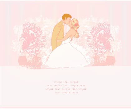 elegant wedding invitation with wedding couple