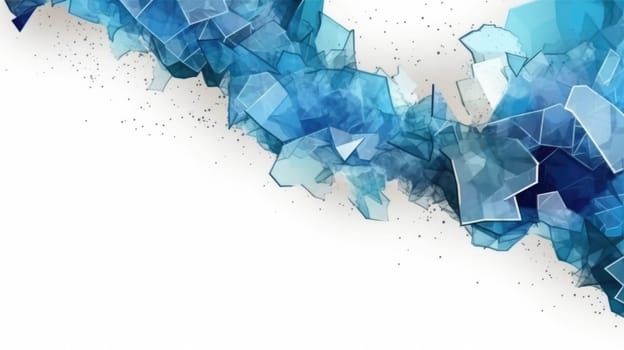 Abstract watercolor artwork mixed with buzzy geometric shapes for background of social media banner generative AI image