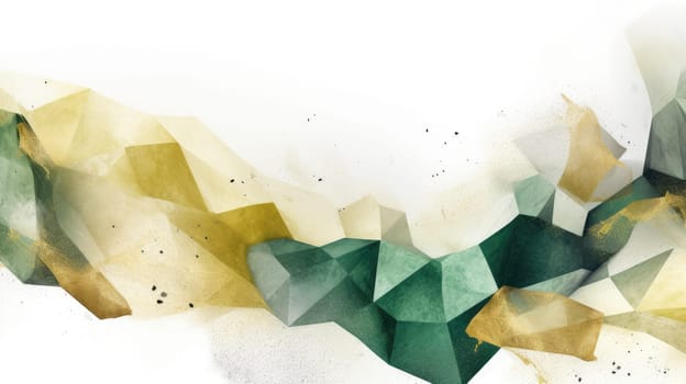 Abstract watercolor artwork mixed with buzzy geometric shapes for background of social media banner generative AI image