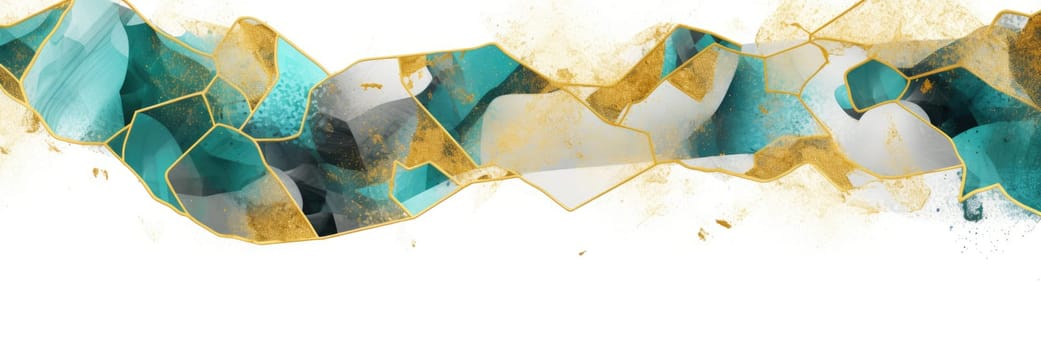 Abstract watercolor artwork mixed with buzzy geometric shapes for background of social media banner generative AI image