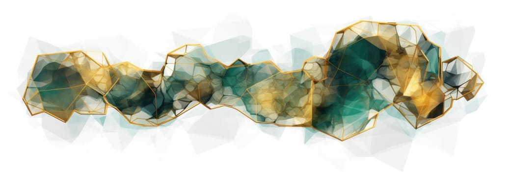 Abstract watercolor artwork mixed with buzzy geometric shapes for background of social media banner generative AI image