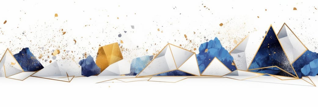 Abstract watercolor artwork mixed with buzzy geometric shapes for background of social media banner generative AI image