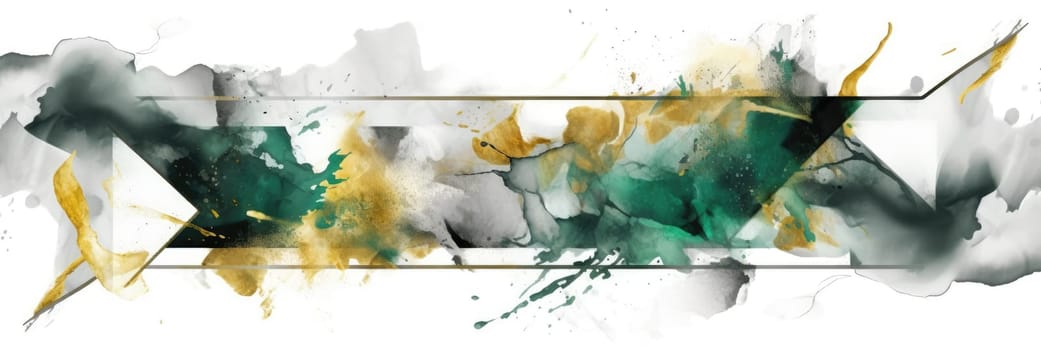 Abstract watercolor artwork mixed with buzzy geometric shapes for background of social media banner generative AI image