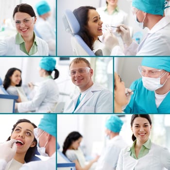 Collection of images of dentists at work