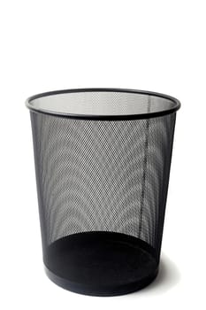 waste basket in studio on white zone to illustrate the clerical work