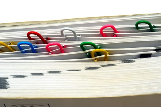 trombones of office of all the colors for the location of the documents