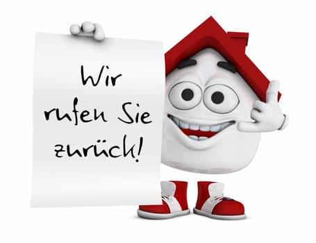 Small 3D House Red - We'll call you back!