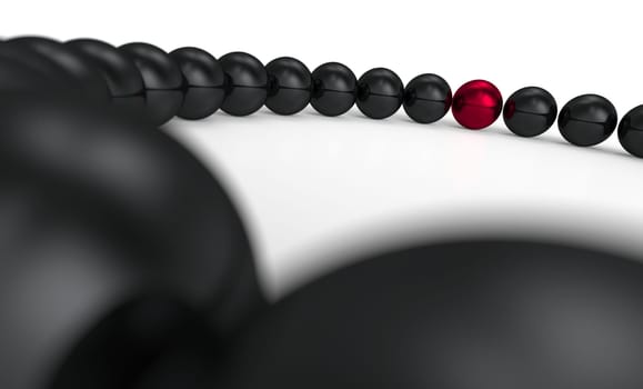red and black - 3D ball focus 5
