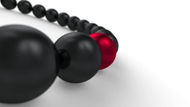 red and black - 3D ball focus 7