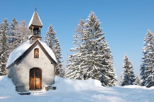 Chapel in the snow