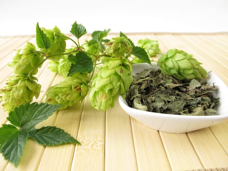 Loose tea with hops