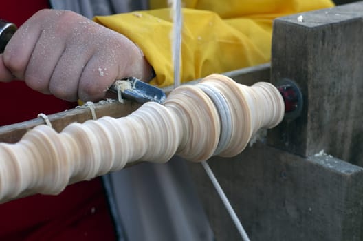 Old craftsmanship of woodturning