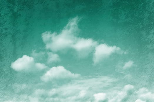 Emerald tinged sky background, grungy texture