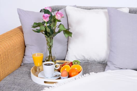 Breakfast in the morning in bed