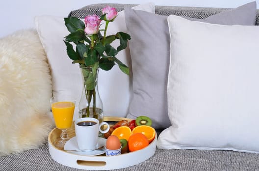 Breakfast in the morning in bed