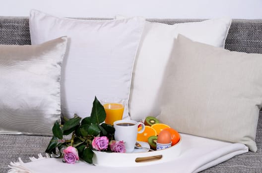 Breakfast in the morning in bed