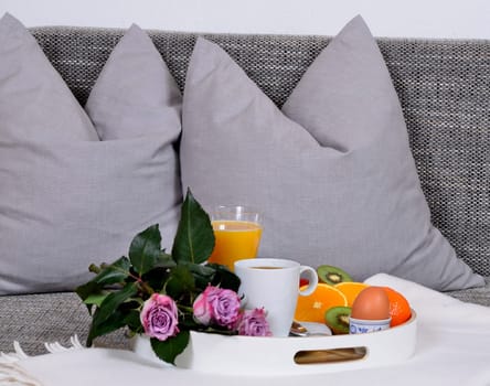 Breakfast in the morning in bed