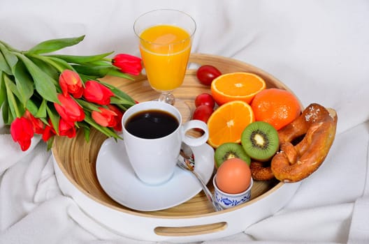 Breakfast in the morning in bed