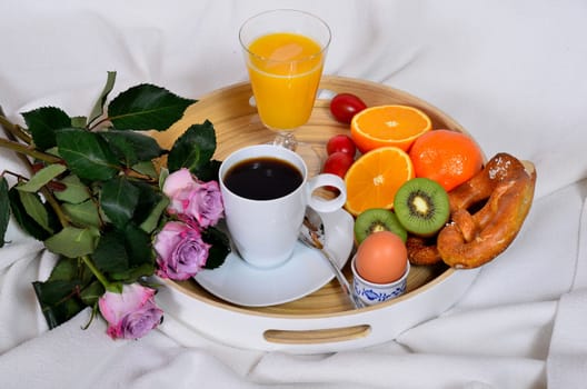 Breakfast in the morning in bed