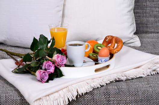 Breakfast in the morning in bed