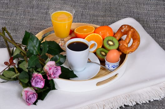Breakfast in the morning in bed